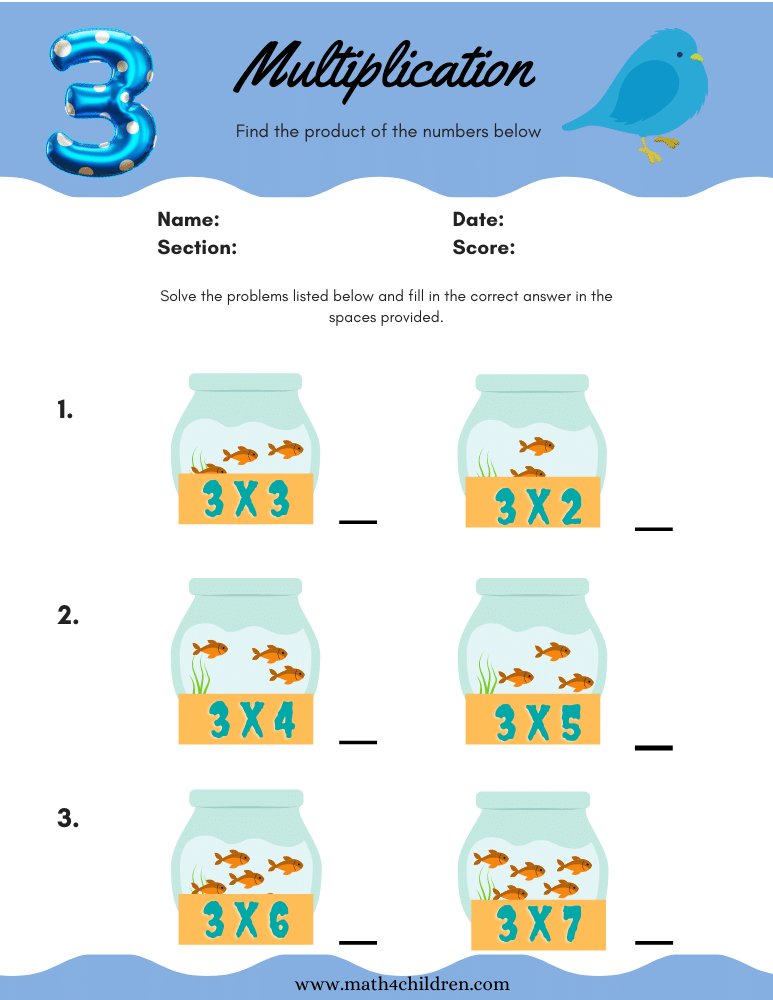 Download and practice multiplication by three